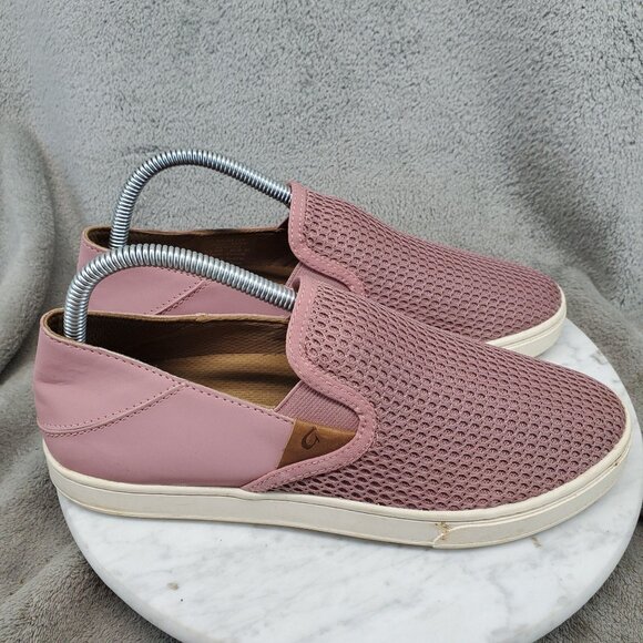 Olukai Shoes Womens Size 9 Pehuea Pink Textile Slip On Sneakers *Read* - Picture 4 of 10
